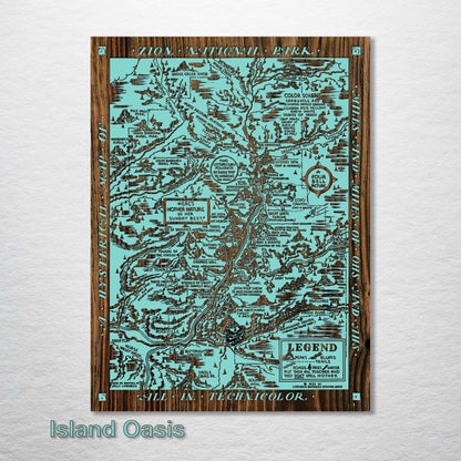 Zion National Park Hysterical Map