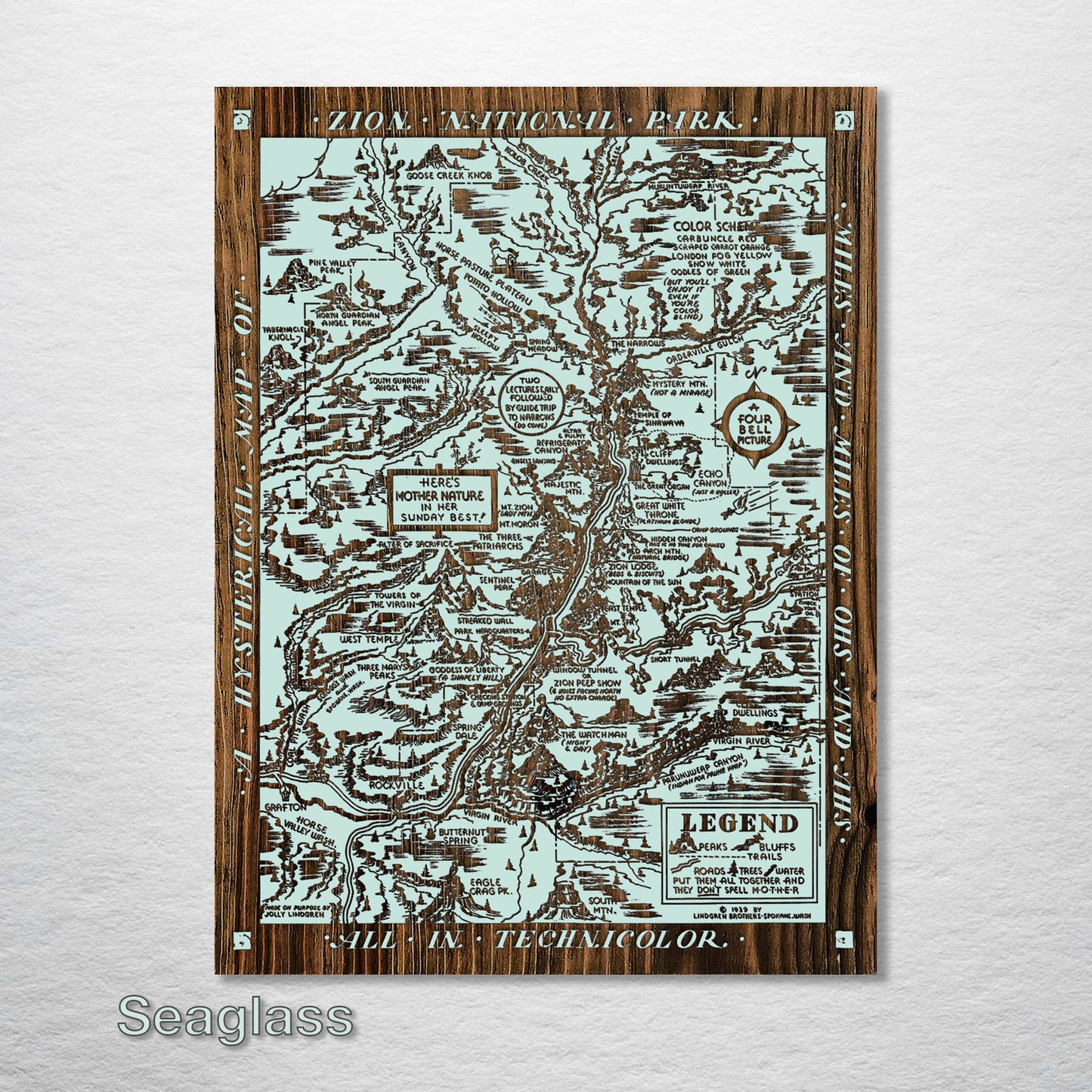 Zion National Park Hysterical Map