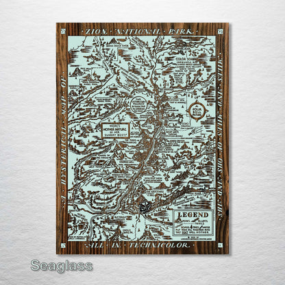 Zion National Park Hysterical Map