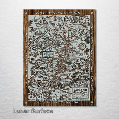 Zion National Park Hysterical Map