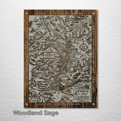 Zion National Park Hysterical Map