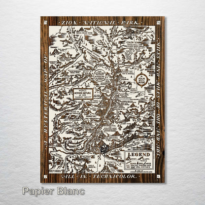 Zion National Park Hysterical Map