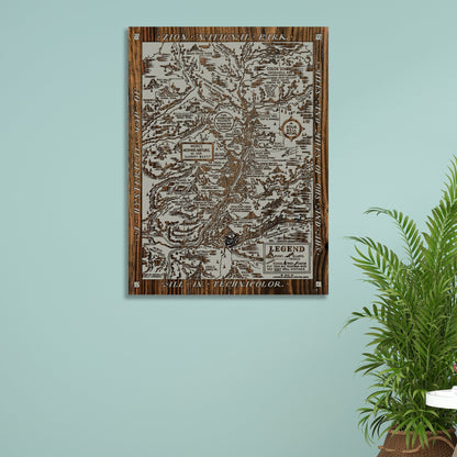 Zion National Park Hysterical Map