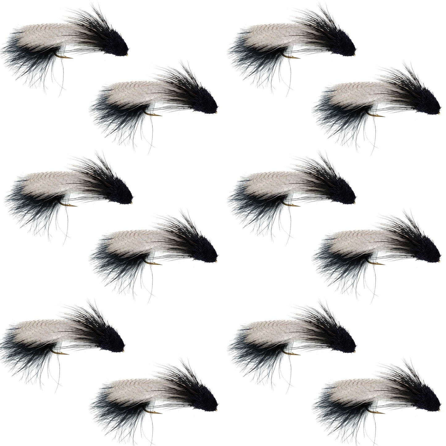Galloup's Zoo Cougar Black Streamer Fly - 12 Flies Size 4