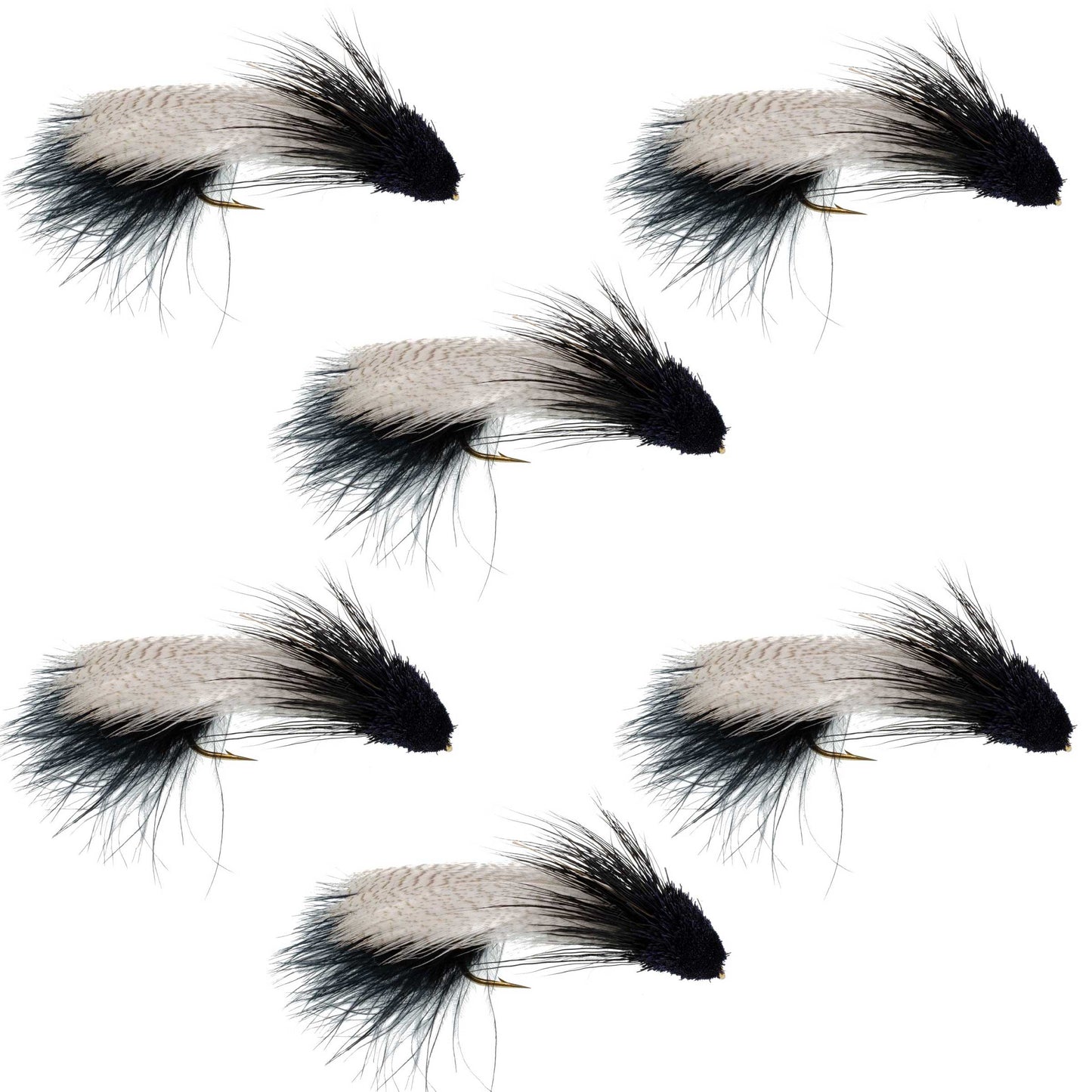 Galloup's Zoo Cougar Black Streamer Fly - 6 Flies Size 4