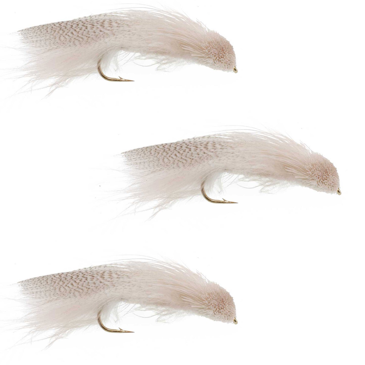 3 Pack Galloup's Zoo Cougar White Streamer Fly - Size 4
