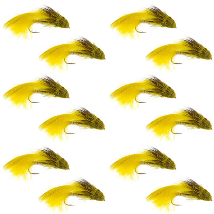 Galloup's Zoo Cougar Yellow Streamer Fly - 12 Flies Size 4