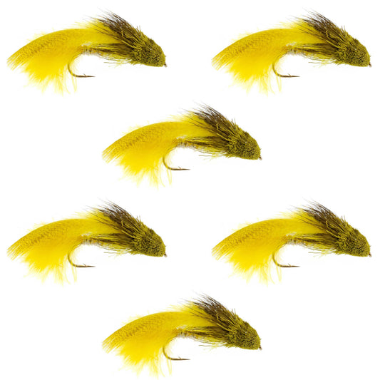 Galloup's Zoo Cougar Yellow Streamer Fly - 6 Flies Size 4