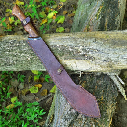 Trailblazer Camping Survival Knife – 19" Custom Handmade High Carbon Steel Blade with Rosewood Full Tang Handle