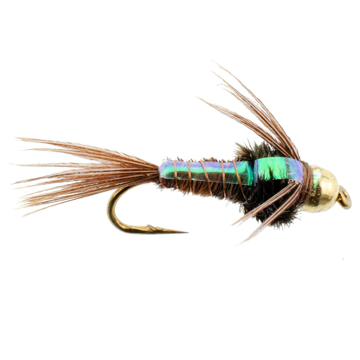 3 Pack Tungsten Bead Head Flash Back Pheasant Tail Nymph Size 16