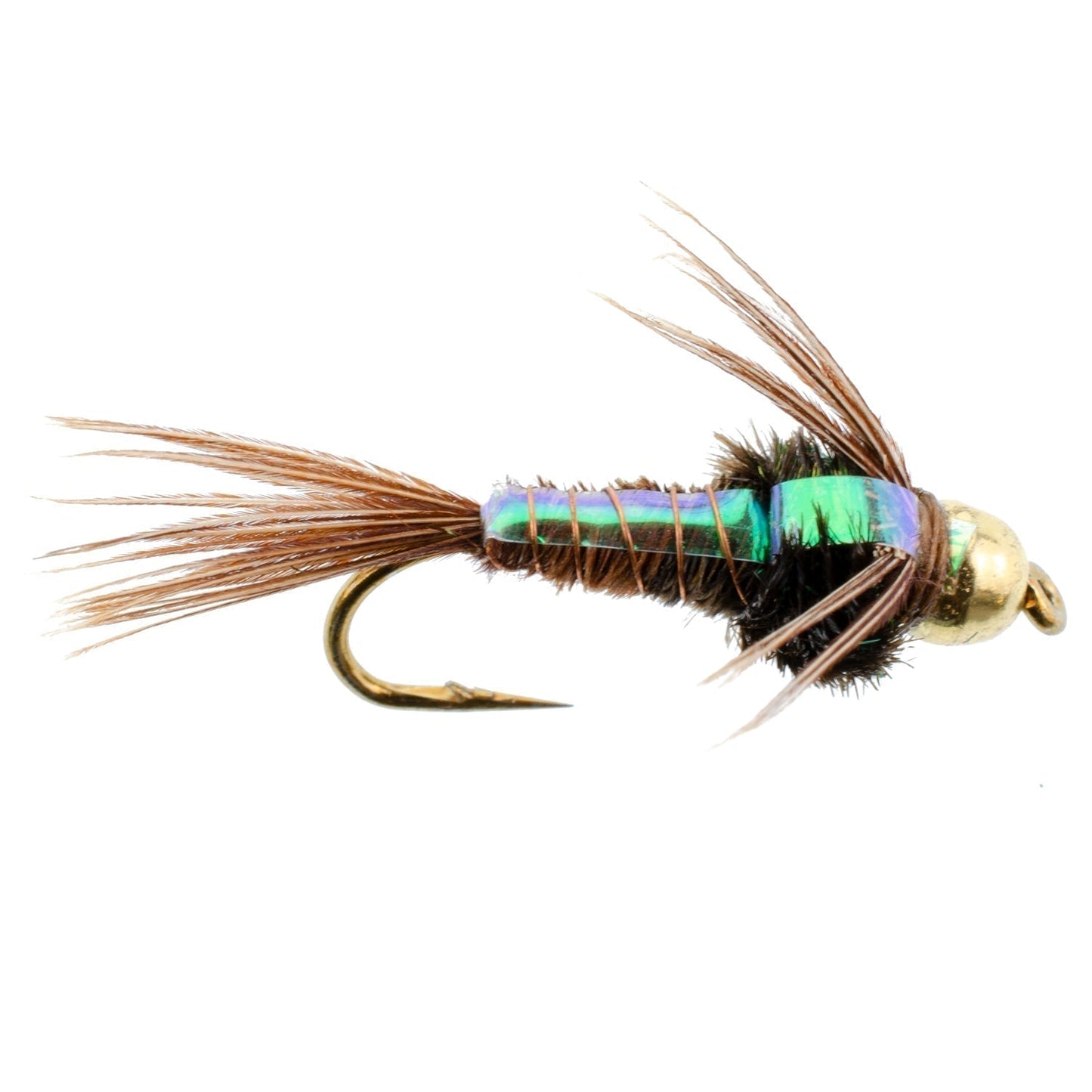 3 Pack Tungsten Bead Head Flash Back Pheasant Tail Nymph Size 12