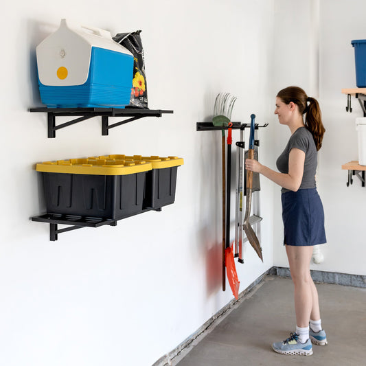 2' x 2' Bristol Garage Wall Mount Shelves | 2 Pack | Black