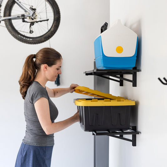 2' x 3' Bristol Garage Wall Mount Shelves | 2 Pack | Black