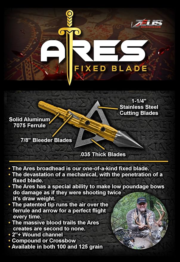 ARES 125 GRAIN BROADHEADS (3 PACK)
