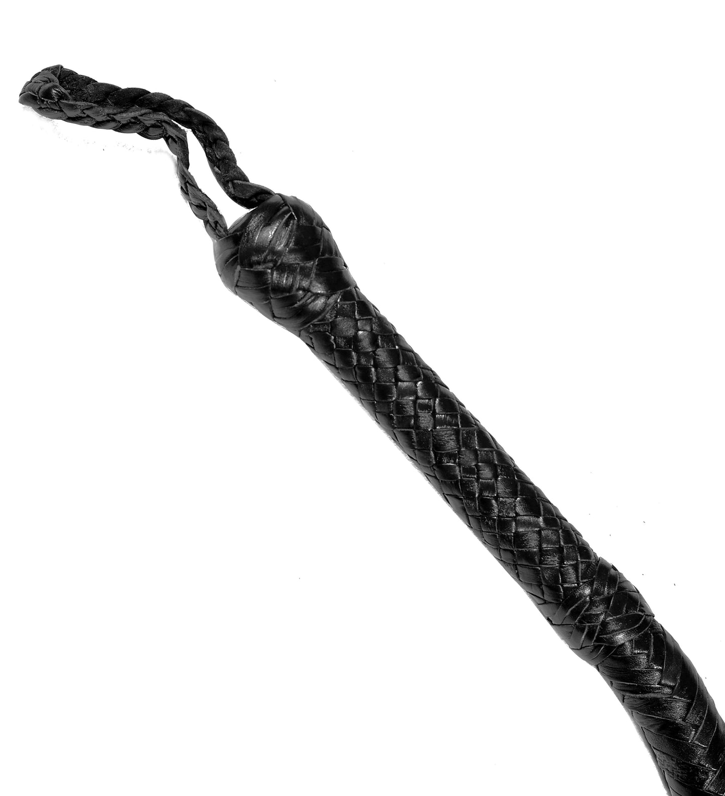 Authentic Snake Black Leather Bullwhip for Sale (4ft–16ft)