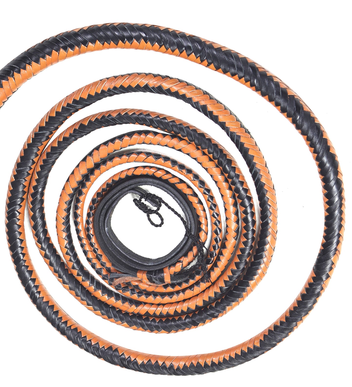 Tan & Deep Black Leather Bull Whip for Sale (4ft–16ft)