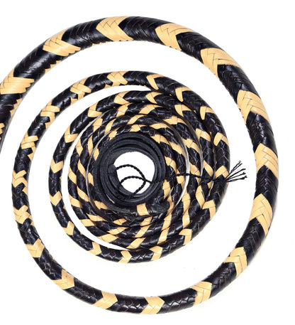 Yellow & Black Leather Bull Whip for Sale (4ft–16ft)