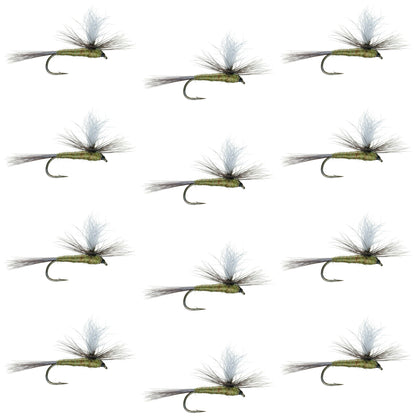 Barbless Parachute Blue Winged Olive BWO Dry Fly - 12 Flies Size 20
