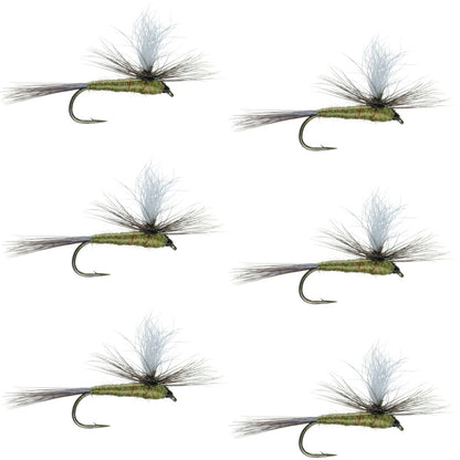 Blue Wing Olive BWO Parachute Dry Fly - 6 Flies Size 14