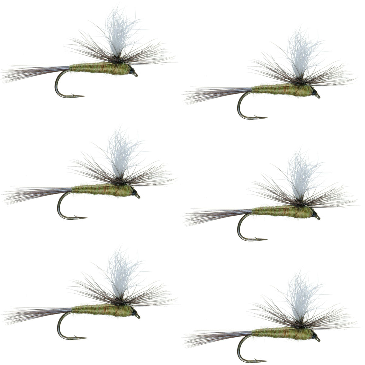 Blue Wing Olive BWO Parachute Dry Fly - 6 Flies Size 18