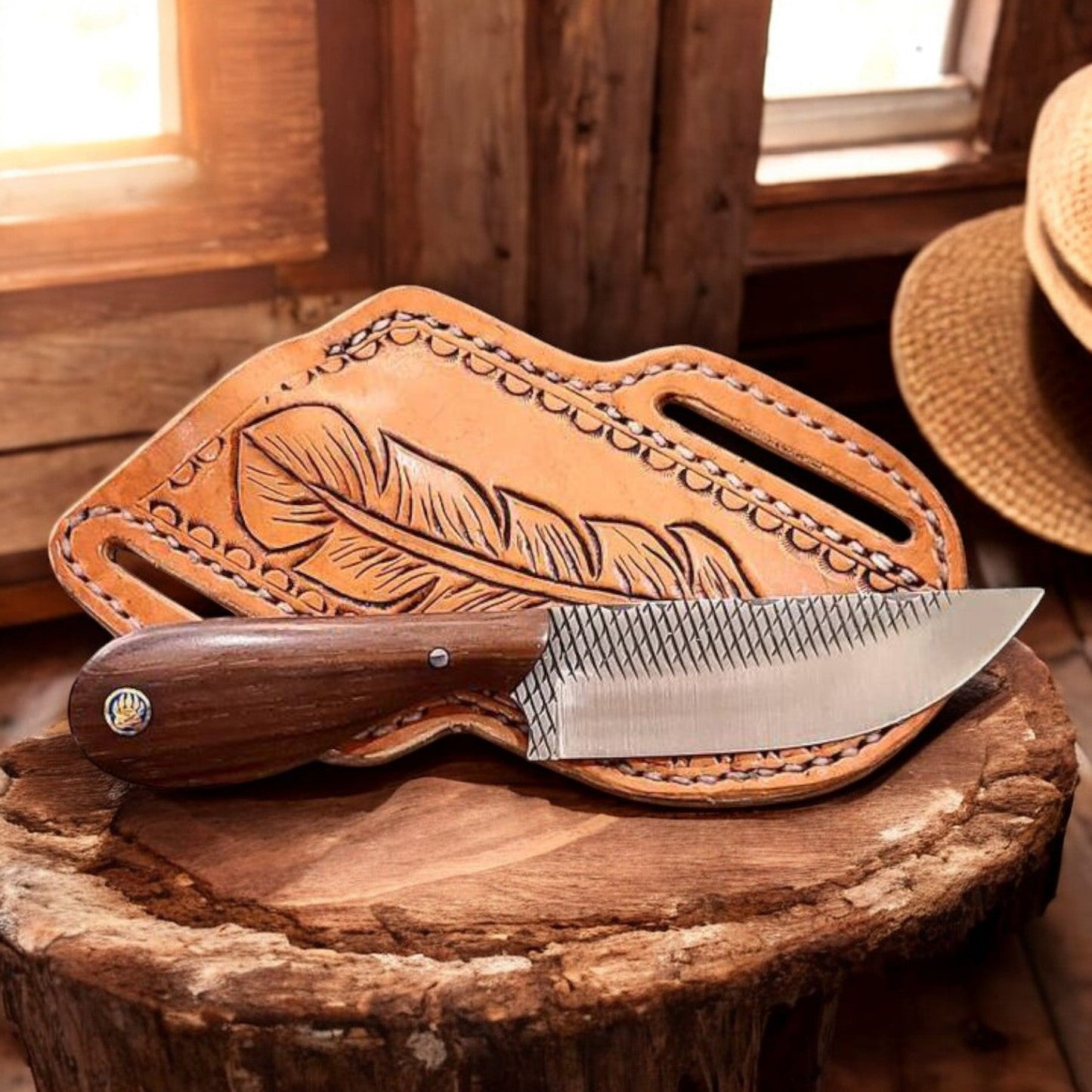 Frontier Knife 8.25" with Rosewood Handle & Sheath