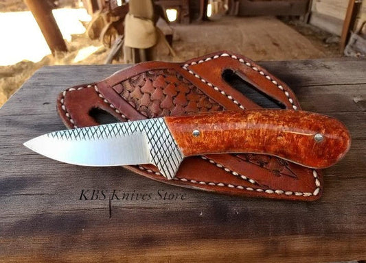 western knife and sheath – Handmade 7.75" Rasp Steel Knife with Epoxy Handle