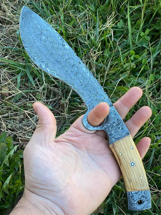 Handmade Gurkha Military Kukri Knife Damascus 12"