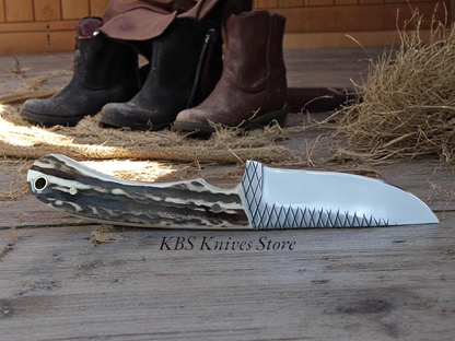 Ridge Rider – Antler Handle Cross Draw Sheath Knife for Sale