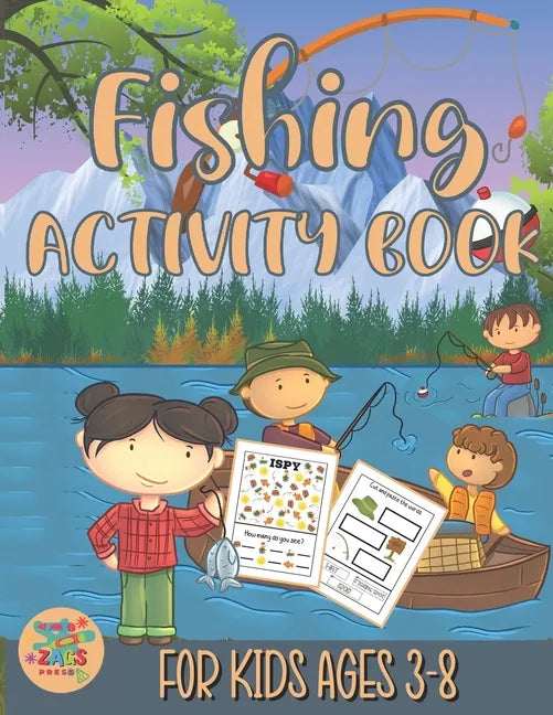 fishing activity book for kids ages 3-8: fishing gift for kids ages 3 and up - Paperback