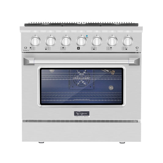 Empava 36 In. Pro-Style Slide-In Single Oven Gas Range 36GR08