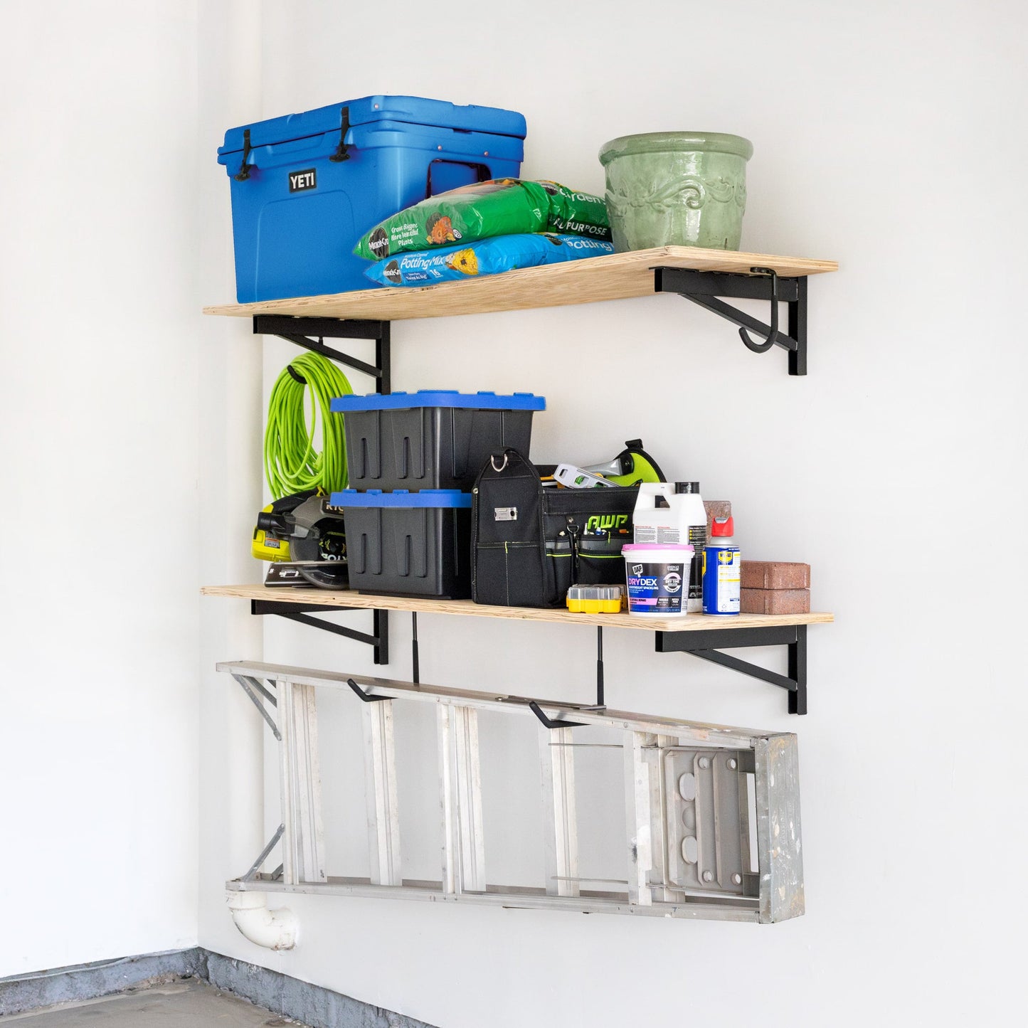 1' x 4' DIY Wall Shelf Brackets | Heavy Duty Garage Wall Shelves