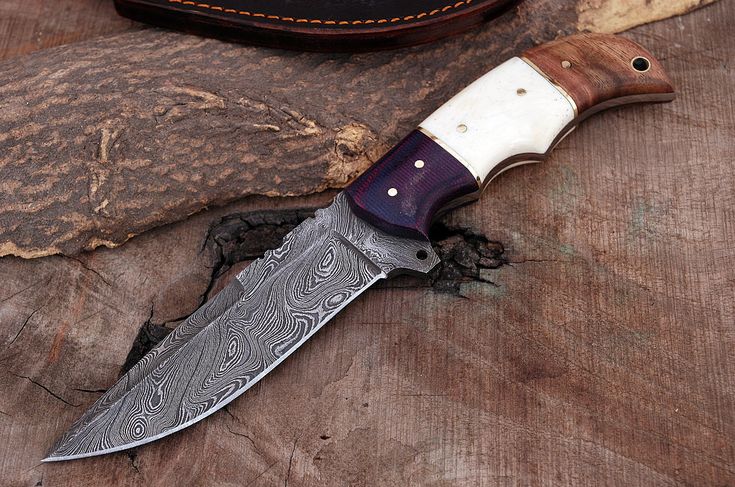 Custom Handmade Damascus Steel Hunting Knife with G10, Bone & Rosewood Handle – 9" | KBS Knives