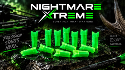 NIGHTMARE XTREME™ Half Moon Crossbow Nocks - 12 pack Green