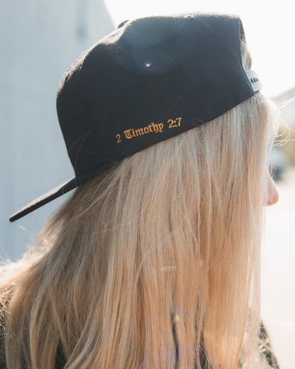 "Finish The Fight" Black Snapback Hat