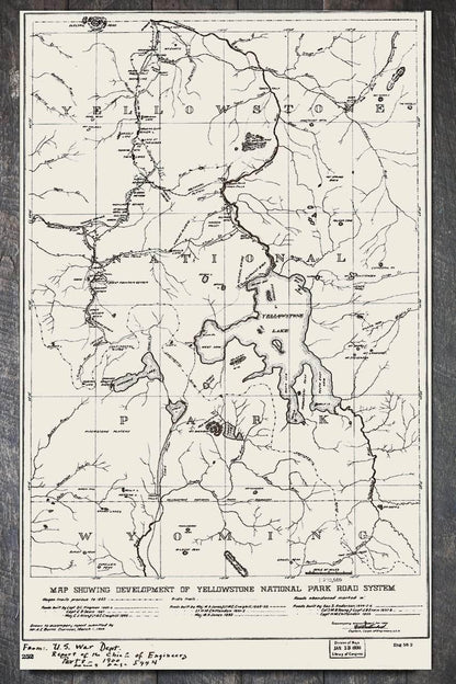 Yellowstone National Park Road System 1930