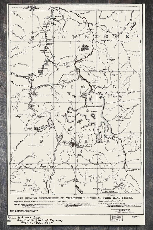 Yellowstone National Park Road System 1930