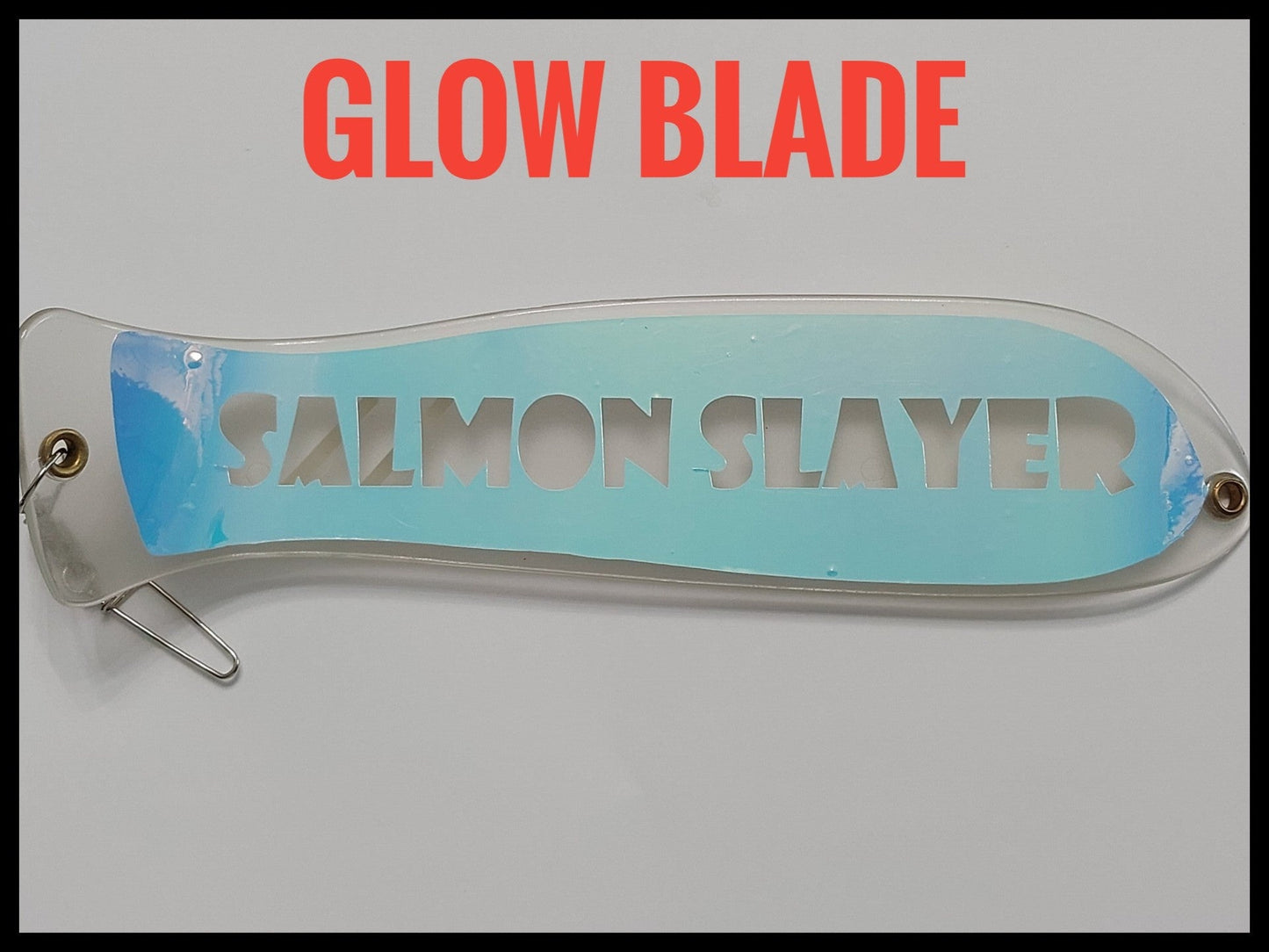 10" Chrome / Glow PERSONALIZED Dual Fin Fishblade