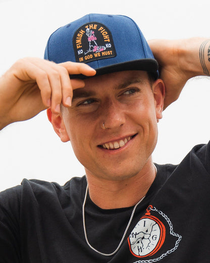 Finish The Fight Blue Snapback Hat
