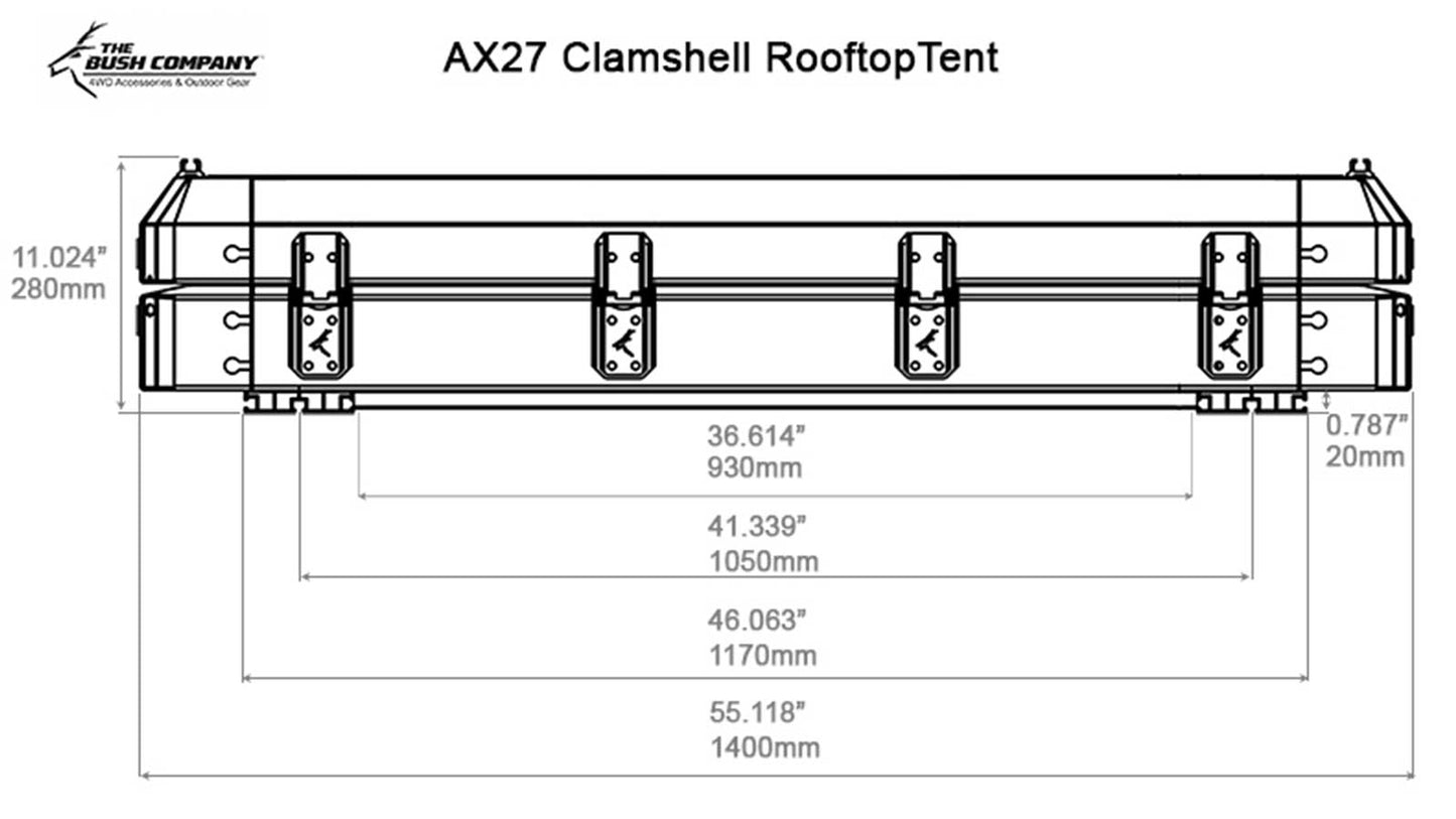 The Bush Company AX27 Clamshell Roof Top Tent