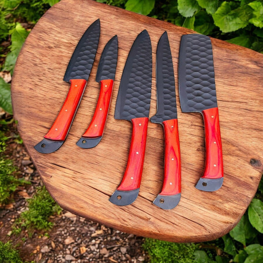 Premium Custom Knife Set for Chefs – Stainless Steel, Exotic Wood