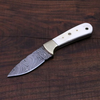 CUSTOM HANDMADE DAMASCUS STEEL SKINNING KNIFE