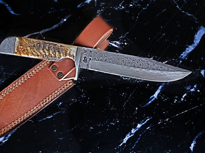 Damascus Bowie Knife