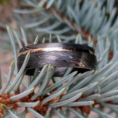 Eternal Steel Black Damascus Steel Wedding Ring Band