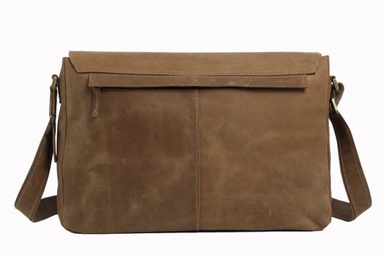 “The Courier” Vintage Leather Messenger Bag