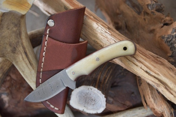 Ranch Handmade Damascus Steel Blade EDC Skinner Knife