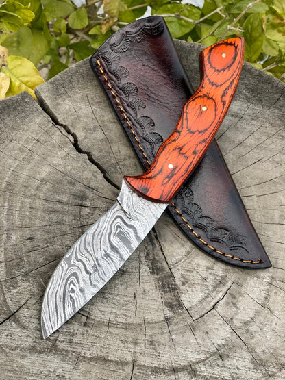 Damascus Steel Hunting Skinning Knife