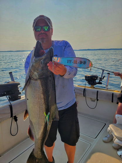 10" Chrome / Glow PERSONALIZED Dual Fin Fishblade