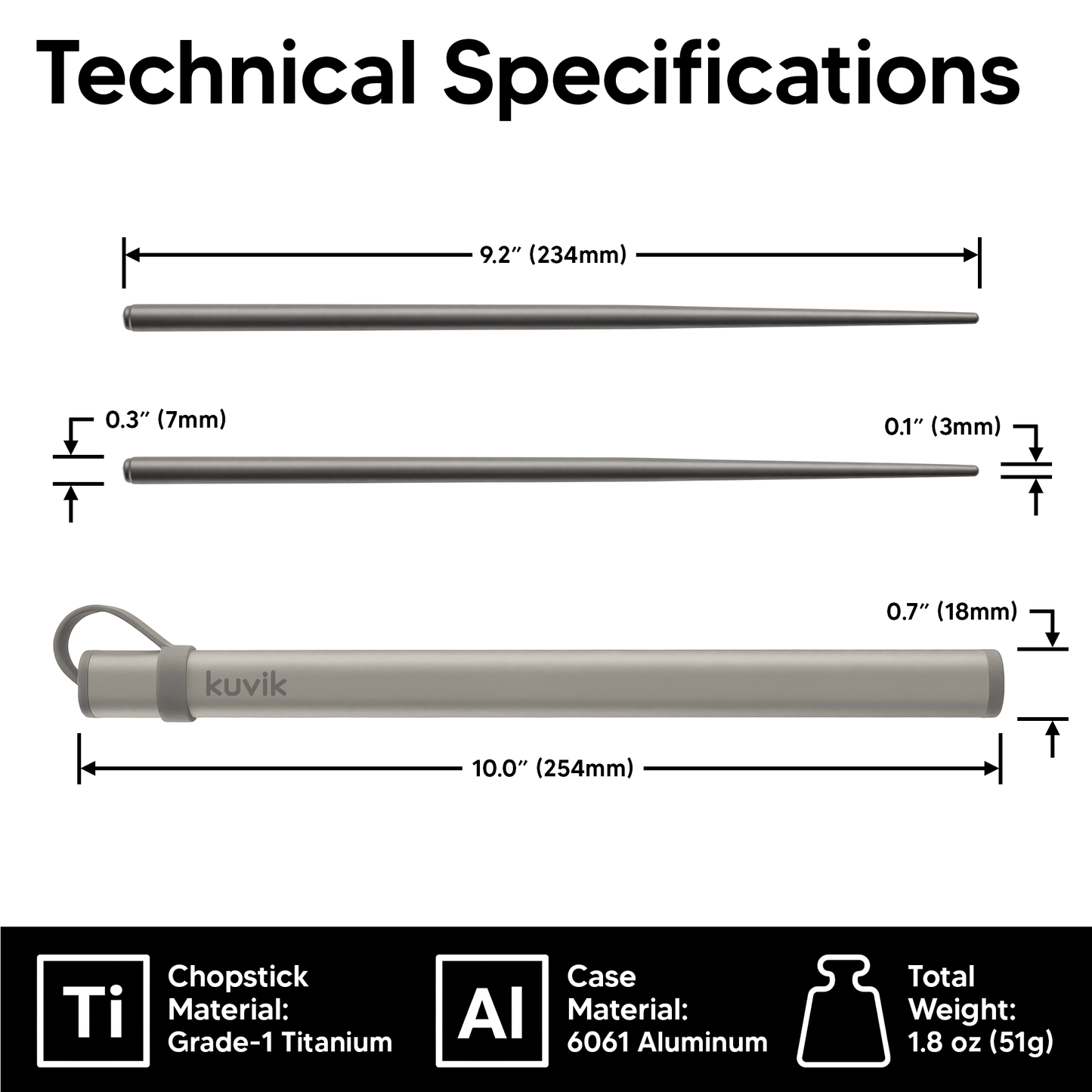 Kuvik Titanium Chopsticks
