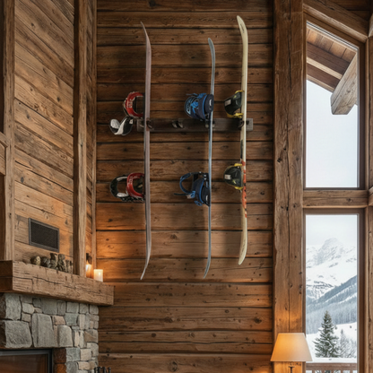 Tuscarora Ski and Snowboard Wood Rack | Holds 4 Pairs