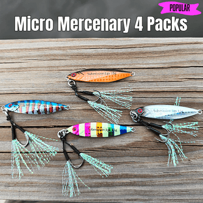 Submission Jigs - Micro Sumo and Mercenary - Slow Pitch Jigs - 4 Packs